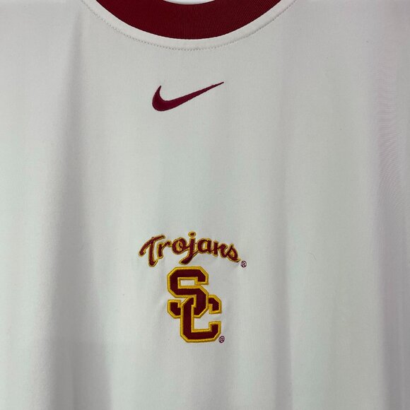 USC Trojans Nike Fit Dry White & Cardinal Short Sleeve Shirt Mens Size XL #5118 - Picture 3 of 11